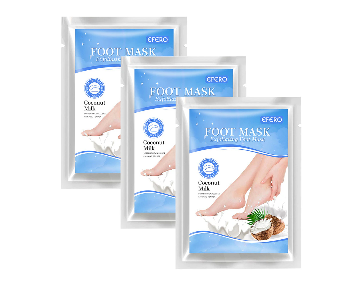 Foot Peel Mask 3 Pack,Foot Peel Soft Smooth Touch Natural Exfoliator