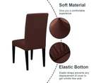 Fit Stretch Removable Washable Short Dining Chair Protector Cover - Brown