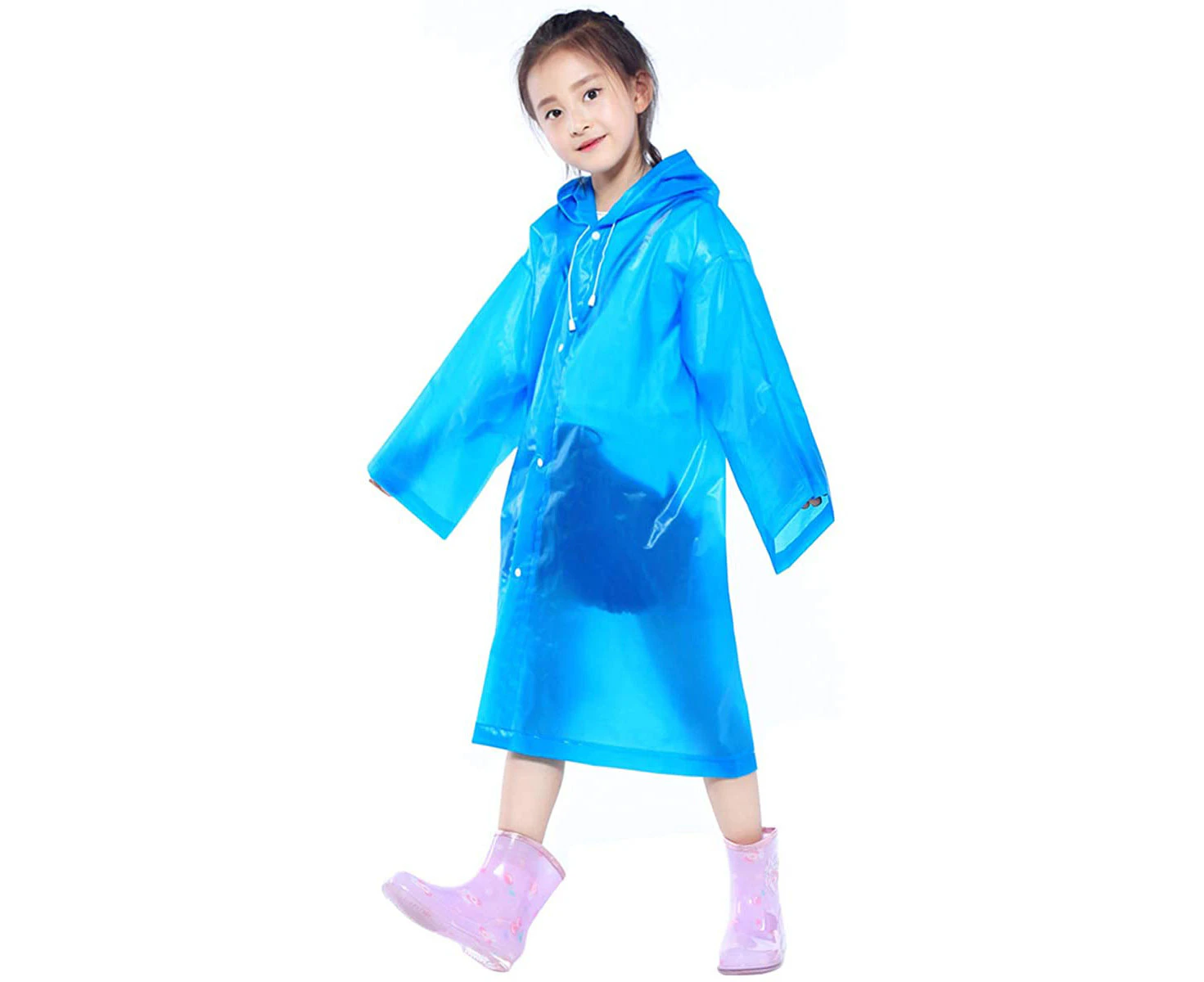 Kids Waterproof Rain Poncho, Clear Eva Hooded Raincoats For Girls Boys, Toddler Rain Jacket Rain Cape, Reusable Kids Rain Cover For Outdoor Cycling Hiking