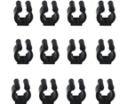 12 Pcs Billiards Snooker Cue Locating Clip Holder Fishing Pole Rod Holder Clips for Pool Cue Racks Fishing Rod Storage Rack Black