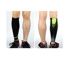 1 Pc Unisex Sport Elastic Compression Anti-slip Calf Leg Brace Support Sleeve-Black + Green