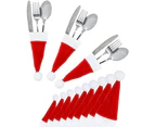 10PCS Red Hat Santa Cutlery Christmas Knife Bag Xmas Fork Holder Xmas Decoration