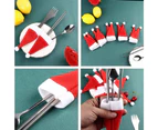 10PCS Red Hat Santa Cutlery Christmas Knife Bag Xmas Fork Holder Xmas Decoration