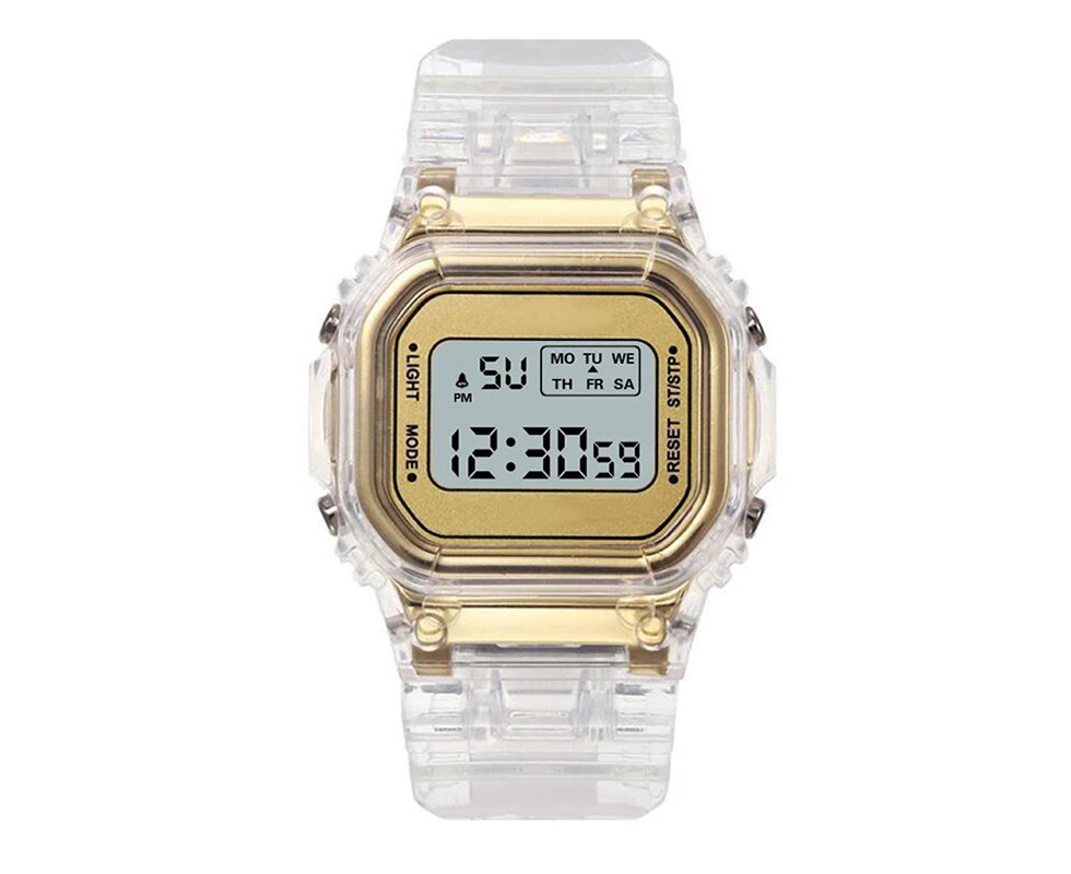 Fashion Men Women Watches Gold Casual Transparent Digital Sport Watch Lover's Gift Clock Children relogio feminino