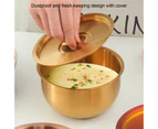 Rice Bowls Anti-Scalding Multi-purpose Heart-resistant Korean Style Stainless Steel Bowls for Kitchen Golden