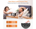 Alarm Clock Projector Ceiling Radio Alarm Clock with LED Mirror Screen USB Charging Port Snooze Function Dual Alarm Digital Clock