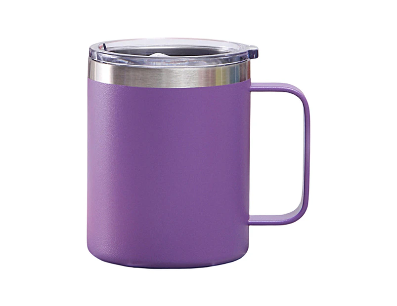 Eco-friendly Coffee Mug Leak-Proof Stainless Steel Double Layer Vacuum Flask Household Supplies  Purple