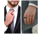 Vnox Stylish Signet Rings for Men, Male Pinky Ring with Black Square CZ Stone,Gold Color Stainless Steel Metal Jewelry ,US Size （ size:6 )