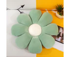 Flower Seating Cushion Smell-less Breathable No Deformation Reading Lounging Flower Pillow for Office-Green 38cm