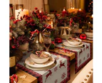 Christmas Table Runner,Christmas Snowflake Elk Rustic Table Runner