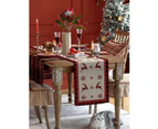 Christmas Table Runner,Christmas Snowflake Elk Rustic Table Runner