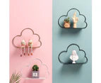 Metal Cloud Shape Wall Mount Shelf Rack Holder Storage Organizer Home Decoration-Black