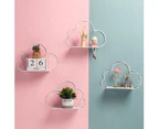 Metal Cloud Shape Wall Mount Shelf Rack Holder Storage Organizer Home Decoration-Black