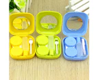 Travel Portable Pocket Contact Lens Case Glasses Mirror Box Holder Container-Rose Red