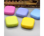 Travel Portable Pocket Contact Lens Case Glasses Mirror Box Holder Container-Rose Red