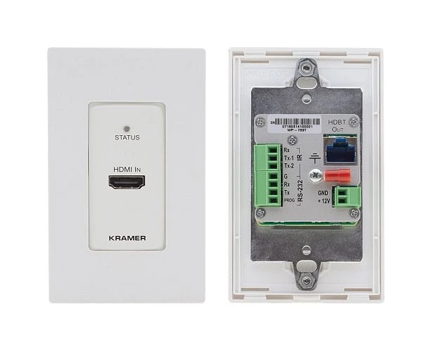 Kramer US-D-size HDBaseT Wall-Plate Transmitter [WP-789T/US-D(W/B)]