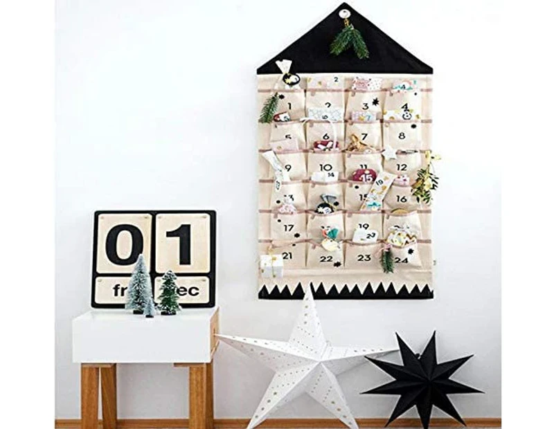 Fillable Advent Calendar with 24 Pockets and Christmas Calendar