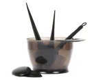 5Pcs Professional Hair Coloring Dyeing Brush Comb Ear Cover Mixing Bowl Tool Kit-Black