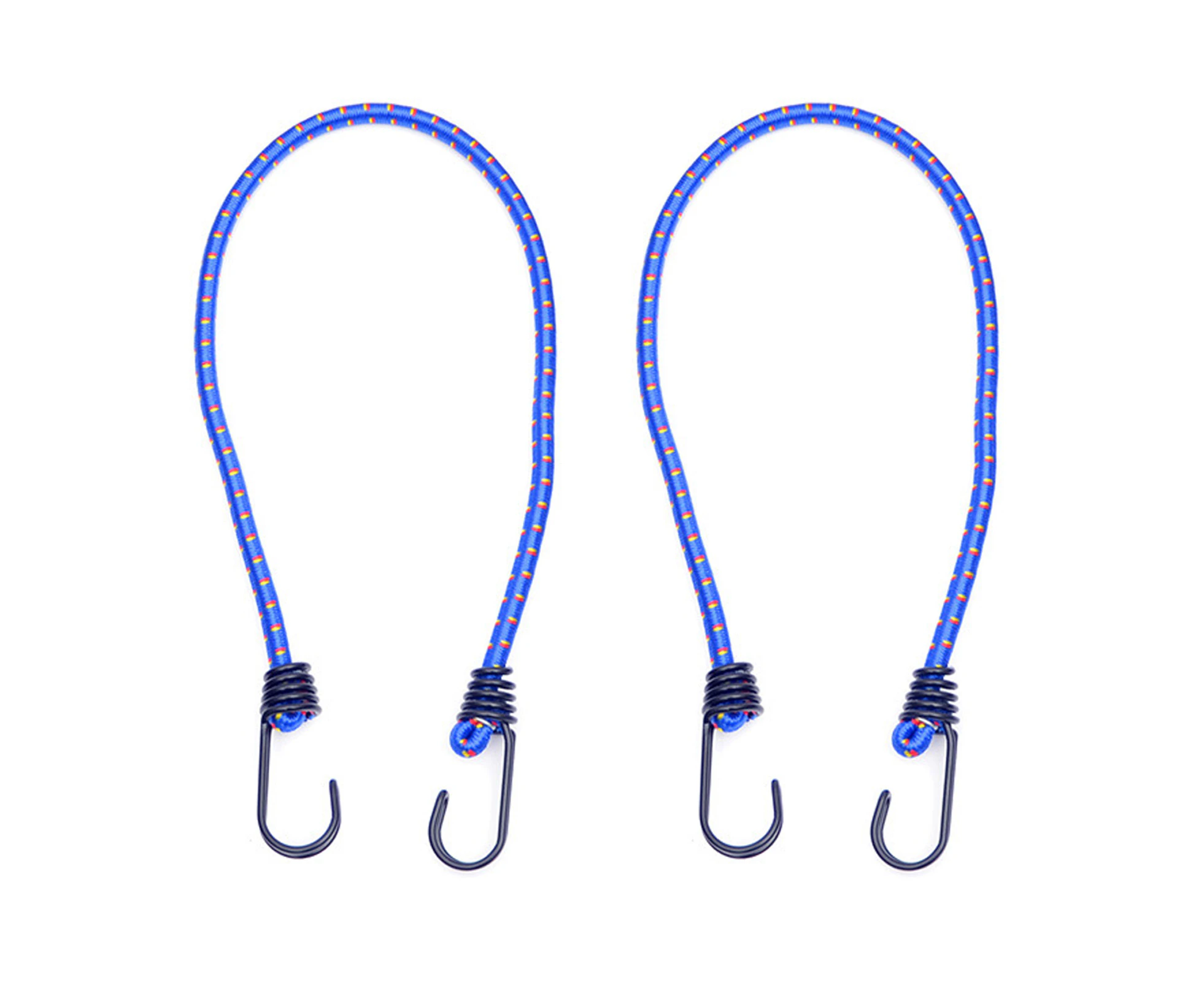 2Pcs 60cm Multi-purpose Bungee Cord High Elasticity Long-lasting Universal Luggage Rope for Outdoor Blue