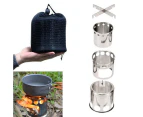 Portable Stainless Steel Outdoor Camping Hiking BBQ Picnic Wood Stove Burner