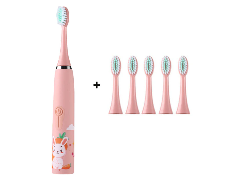 Rechargeable Kids Electric Toothbrush, 4 Modes With Memory, Fun & Easy - Pink