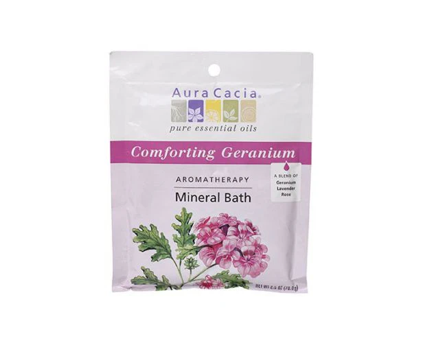 Aura Cacia Mineral Bath ,Comforting Geranium 2.5 Oz