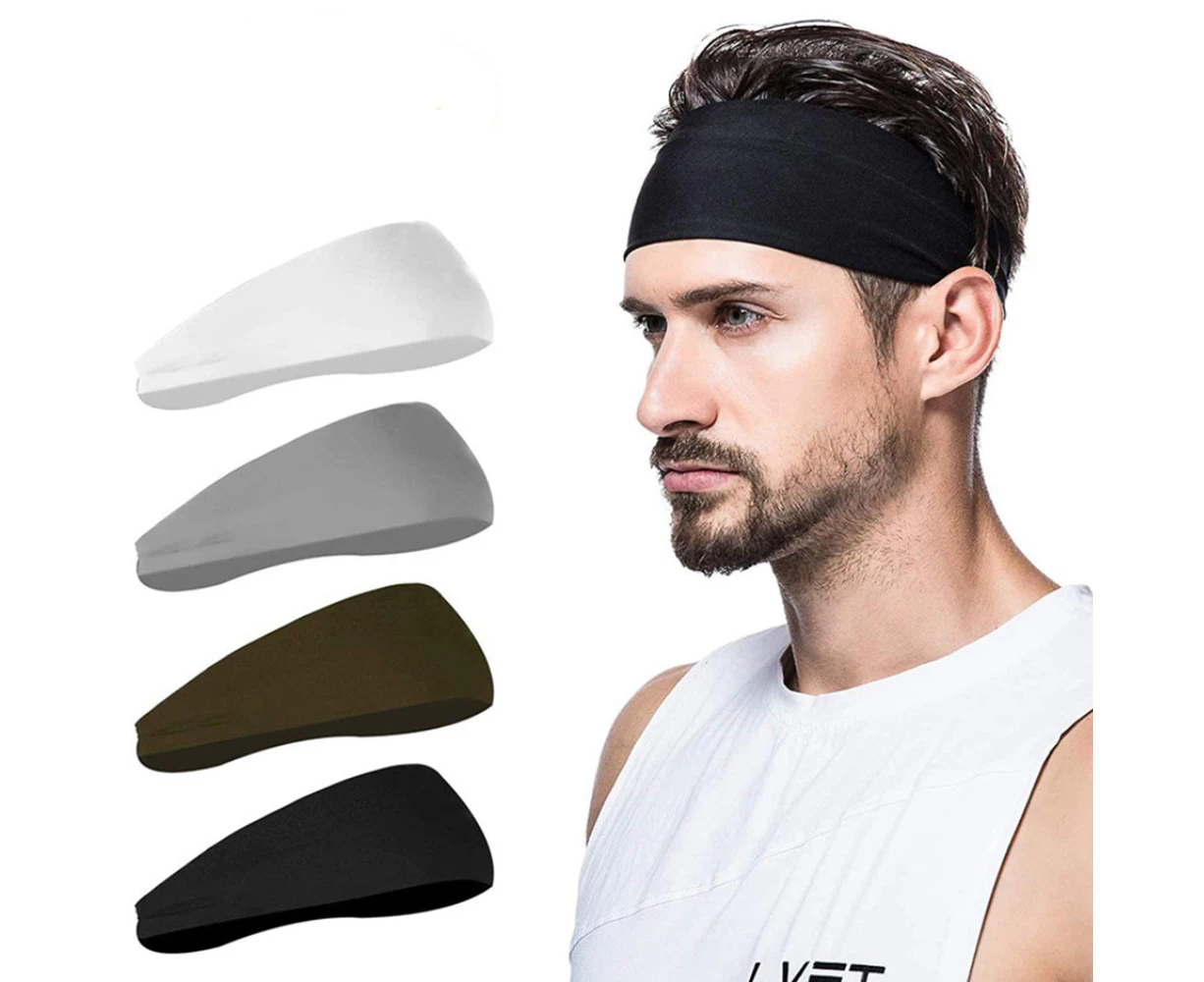 Athletic Mens Headband (4 Pack)-Lightweight Headbands for Men