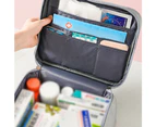 Zippered First Aid Bag Medication Organizer Emergency Empty Pouch - Grey