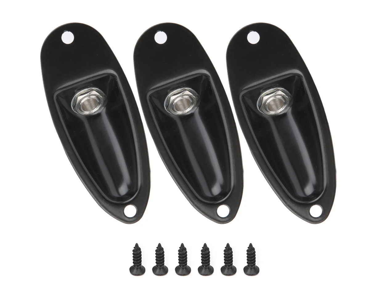 3Pcs Alloy Electric Guitar Jack Electric Bass Plug Socket For St Ship Form Accessory Black