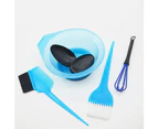 5Pcs Professional Hair Coloring Dyeing Brush Comb Ear Cover Mixing Bowl Tool Kit-Blue