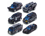 6Pcs Simulation Alloy Car Toy Police Fire Truck Off-road Racing Model Kids Gift A