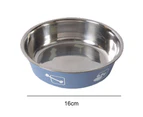 Stainless Steel Dog Bowls，Pet Water Bowls with Non-Slip Silicone Sole for Dogs/Cats - Blue