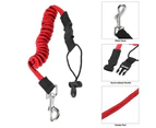 Kayak Canoe Inflatable Boat Paddle Elastic Coiled Leash Cord Oar Rope Tether Black