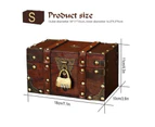 Treasure Chest Covered Design Space-saving Dustproof Wooden Sundries Organizer for Living Room-S