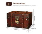 Treasure Chest Covered Design Space-saving Dustproof Wooden Sundries Organizer for Living Room-S