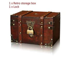 Treasure Chest Covered Design Space-saving Dustproof Wooden Sundries Organizer for Living Room-S