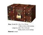 Treasure Chest Covered Design Space-saving Dustproof Wooden Sundries Organizer for Living Room-S