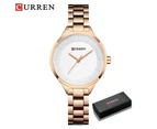 CURREN New Fashion Creative Women Watches Dress Ladies Bracelet Watch Rose Gold Female Clock Full Steel Wristwatch Gift