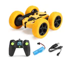 4WD RC Stunt Car 2.4G Radio Remote Control Car Double Side RC Car 360° Reversal Vehicle Model Toys For Children Boy Gifts-Yellow,France