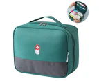 Zippered First Aid Bag Medication Organizer Emergency Empty Pouch - Green