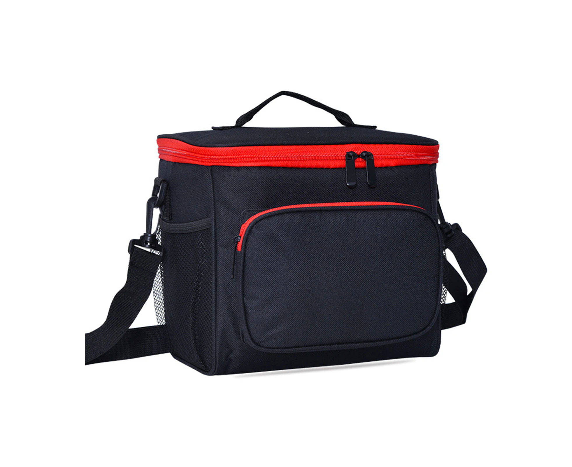 Dust-proof Food Cooler Bag with Handle PEVA Picnic Hiking Thermal Insulated Bag for Restaurant Black