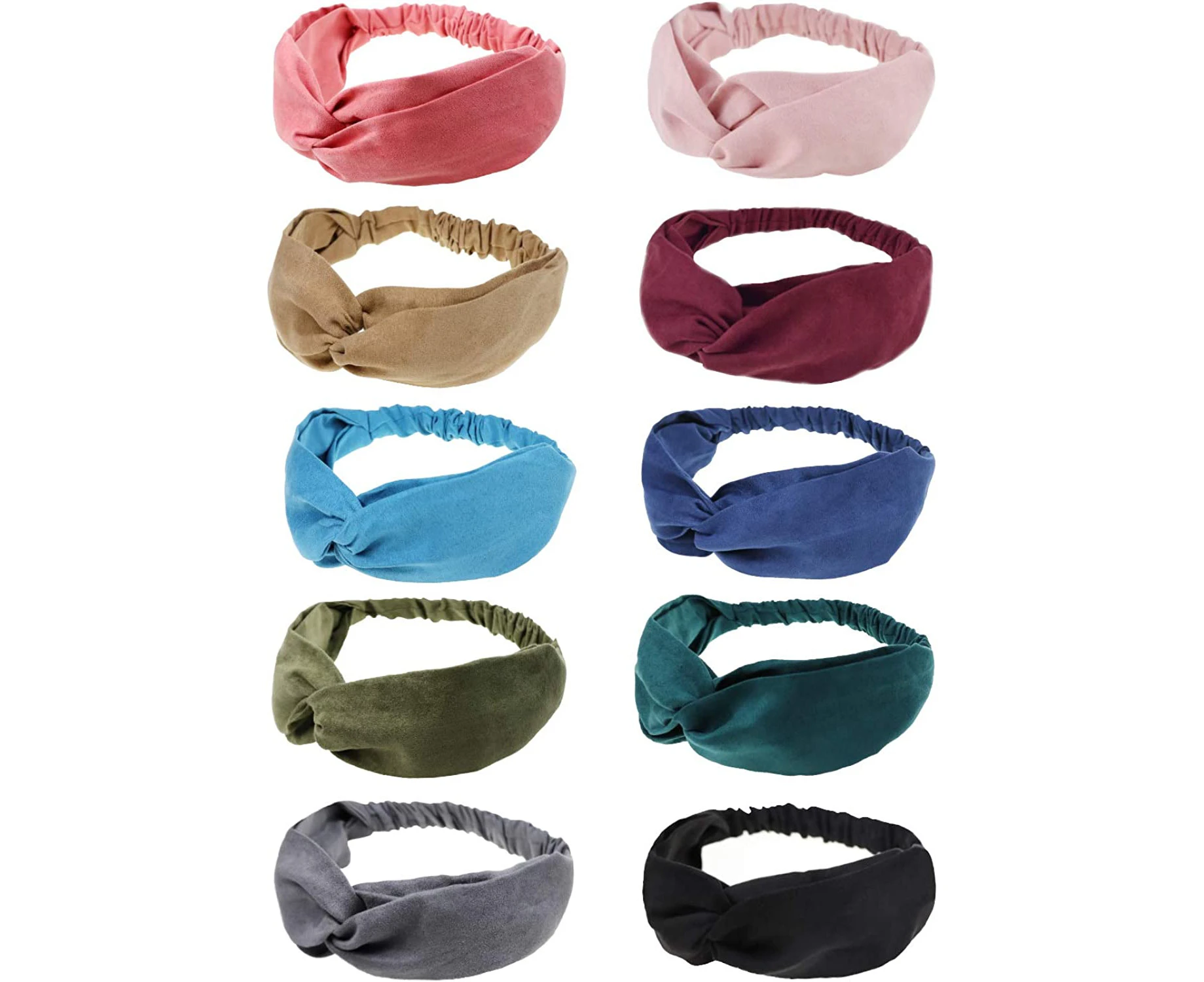 Dhrs 10 Pack Boho Headbands compatible with Women Vintage Flower Printed Criss Cross Elastic