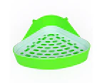 Durable Pet Cavy Rabbit Pee Toilet Small Animal Hamster Litter Tray Clean Tool-Green