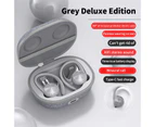 J92 Wireless Earphone HiFi Intelligent Noise Cancelling LED Digital Display Bluetooth-compatible5.0 Stereo Ear Hook Earbud for iPhone for Android-Grey
