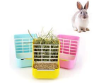 2 In 1 Food Hay Feeder for Guinea Pig, Rabbit Feeder, Indoor Hay Feeder for Guinea Pig, Rabbit, Chinchilla, Feeder Bowls Use for Grass & Food