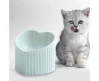 Green Raised Bowl Holder Inclined Bowl for Dog and Cat Ceramic