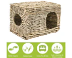 Pet Nest Handmade Multi-function Grass Foldable Rabbit Bed for Small Animals