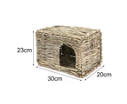 Pet Nest Handmade Multi-function Grass Foldable Rabbit Bed for Small Animals