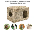 Pet Nest Handmade Multi-function Grass Foldable Rabbit Bed for Small Animals