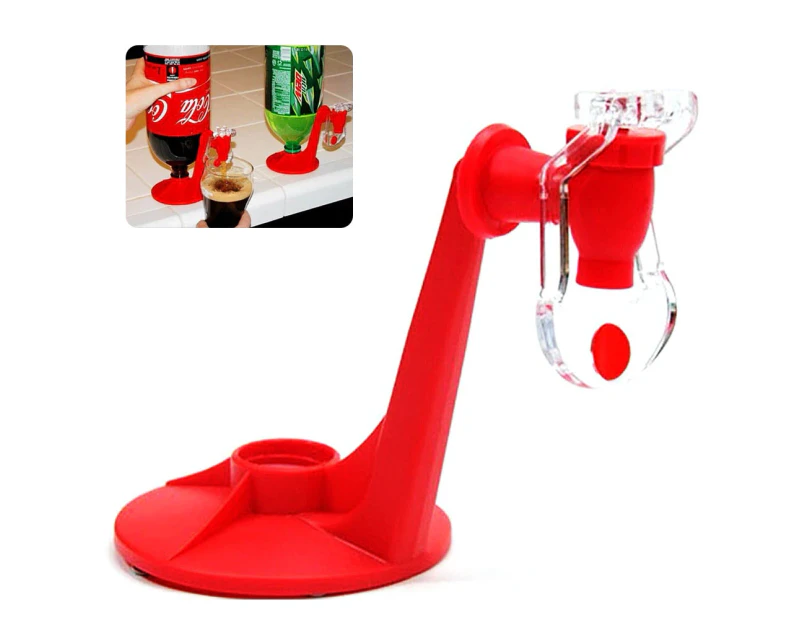 Automatic Upside Down Cola Beverage Bottle Drinking Fountain Water Dispenser-Red